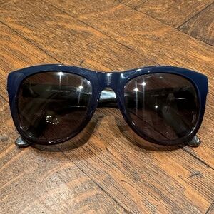 Salvatore Ferragamo Women’s Sunglasses Blue with Striped Brown SF685S